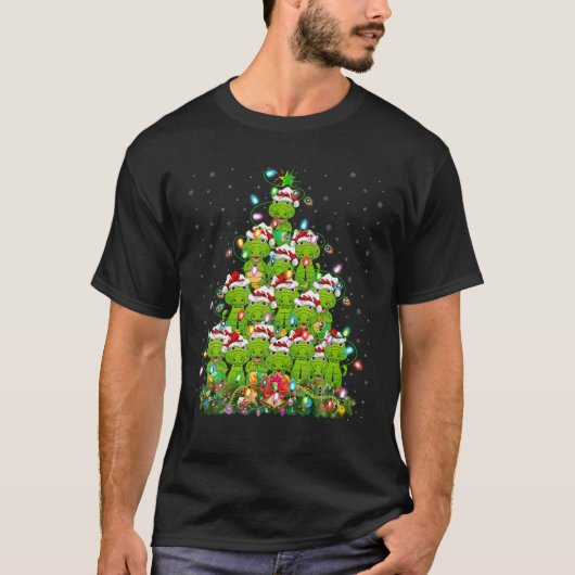 T-shirt Alligator Xmas Tree Lighting Père Noël Alligator C (Devant)