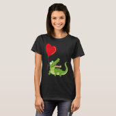 T-shirt Alligators With Heart Balloon Valentines Day Love  (Devant entier)