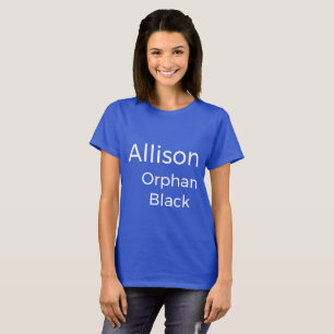 T-shirt Allison de orpheline Noir simple police facile à l
