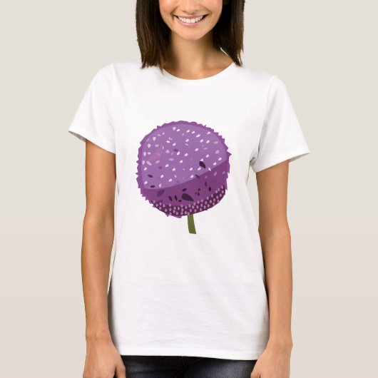 T-shirt Allium violet Floral (Devant)