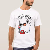 T-shirt Allo-ween Funny Ghost Pun (Devant)
