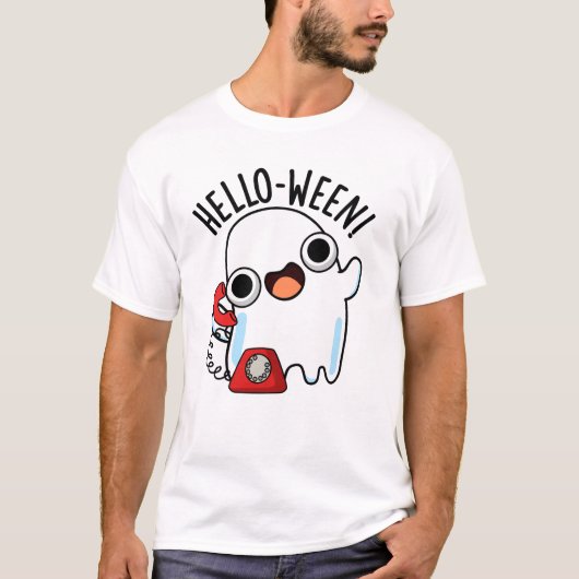 T-shirt Allo-ween Funny Ghost Pun (Devant)