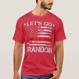 T-shirt Allons Brandon Firefighter American Flag Ae Mince