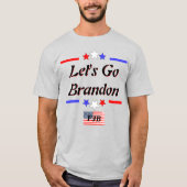 T-shirt Allons Brandon FJB Rouge Blanc Bleu Étoiles Lt (Devant)