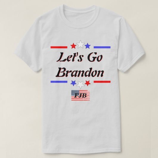T-shirt Allons Brandon FJB Rouge Blanc Bleu Étoiles Lt (Design devant)