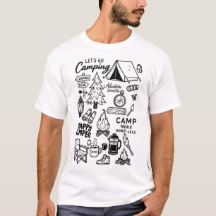 T-shirt Allons Camper Amant de la Nature Aventure au Feu d