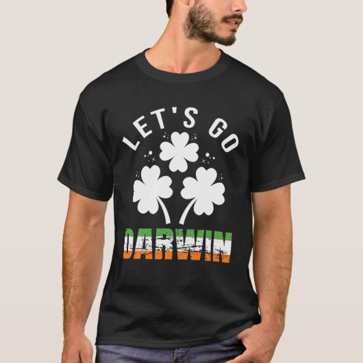 T-shirt Allons Darwin avec la Saint Patrick's Day Funny Vi (Devant)