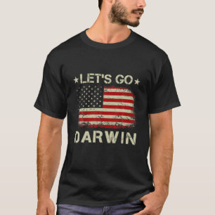 T-shirt Allons Darwin Drapeau Vintage Américain Patriotiqu