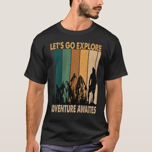 T-shirt Allons explorer Adventure Awaites Randonnée (Devant)