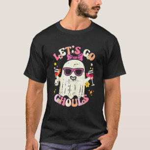 T-shirt Allons Gouls Ghost Avec Fleurs Halloween Costu