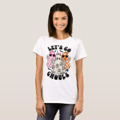 T-shirt Allons Gouls Halloween Ghost Floral Mer Éffrayante (Devant entier)