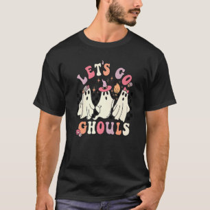 T-shirt Allons Gouls mignons Fantôme floral Halloween Chec