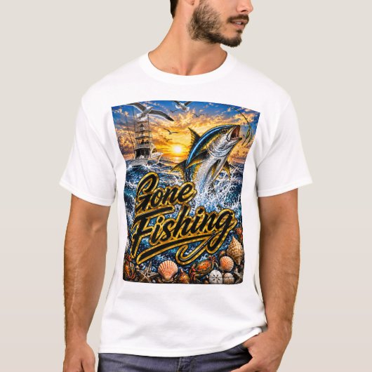 T-shirt Allons pêcher (Devant)