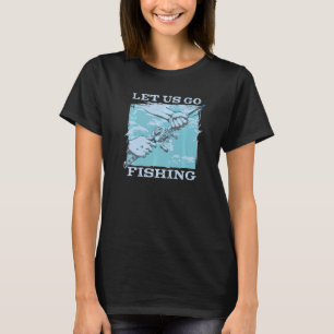 T-shirt Allons Pêcher Bâton Hooked Pêche Capture