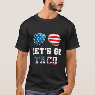 T-shirt Allons Taco Funny 2025 Rouge Blanc Et Bleu Sungle