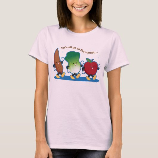 T-shirt Allons tous au marché (Devant)