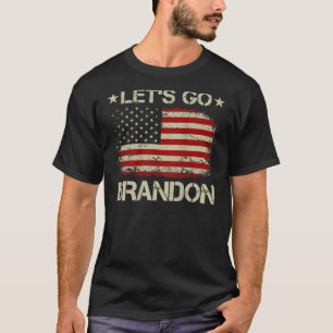T-shirt Allons voir Brandon Vintage américain Drapeau Patr