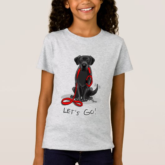 T-Shirt Allons-y ! Black Labrador Retriever - mignon chien (Devant)
