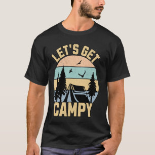 T-shirt Allons-y Campy Camping Vintage Pour Hommes Femmes 
