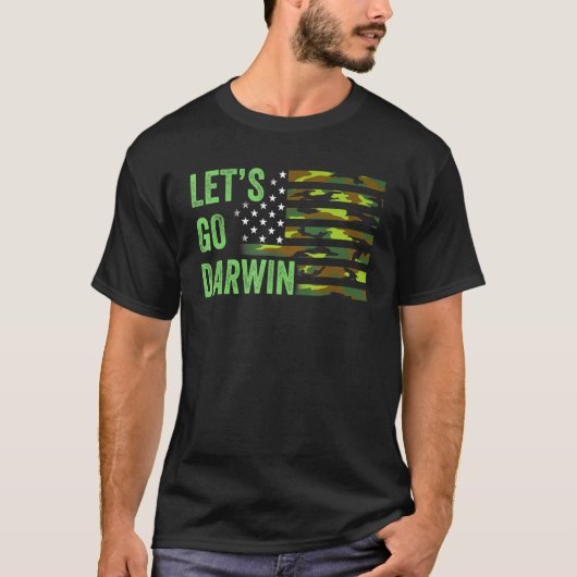 T-shirt Allons-y Darwin Laissez-y aller et laissez Darwin  (Devant)