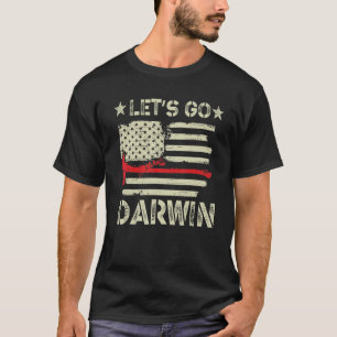 T-shirt Allons-y Darwin Mince Red Line Vintage Us Drapeau