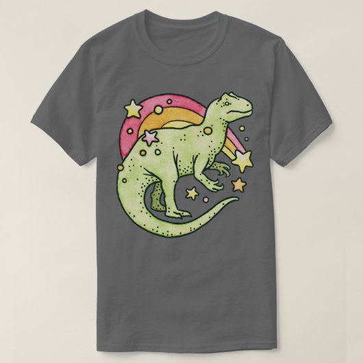 T-shirt Allosaurus arc-en-ciel Dinosaure rétro (Design devant)