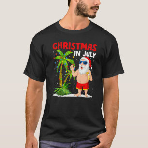 T-shirt Allumage Palm Tree Vacances été Père Noël Noël