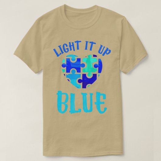 T-shirt Allumer la Sensibilisation sur l'autisme bleue 1 (Design devant)