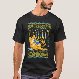 T-shirt Allumez la Menorah féline juive Meownorah Chanu l