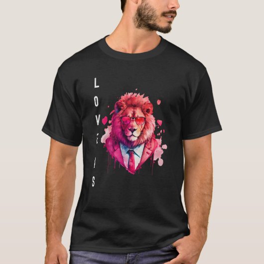 T-shirt Alluring Love is With Heart Animal Valentine's day (Devant)