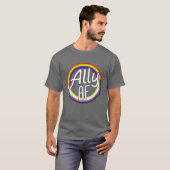 T-shirt ALLY AF Drapeau non binaire Enby NB Égalité LGBT P (Devant entier)