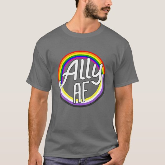 T-shirt ALLY AF Drapeau non binaire Enby NB Égalité LGBT P (Devant)
