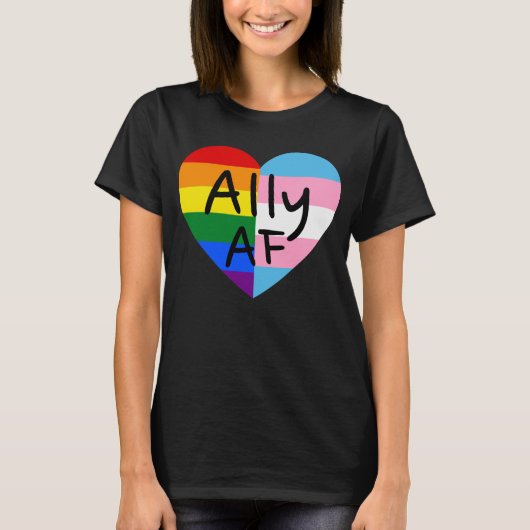 T-shirt Ally AF III - Drapeau LGBTQ Gay Trans Queer Pride (Devant)