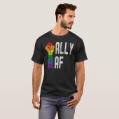 T-shirt Ally Af Mois Gay pride Lgbt Poing arc-en-ciel (Devant entier)