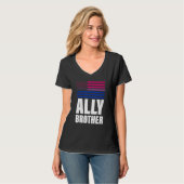 T-shirt Ally Brother Bisexual Drapeau Lgbt Gay pride (Devant entier)