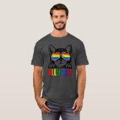 T-shirt Ally Cat LGBT Gay Rainbow Pride Flag Boys Men (Devant entier)