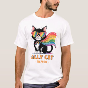 T-shirt Ally Cat - Rainbow Cat LGBTQ Pride