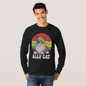 T-shirt Ally Cat Straight LGBT Supporter Gay Pride Ally Ra (Devant entier)