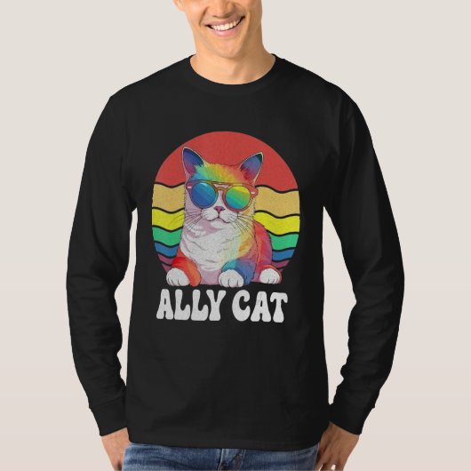 T-shirt Ally Cat Straight LGBT Supporter Gay Pride Ally Ra (Devant)