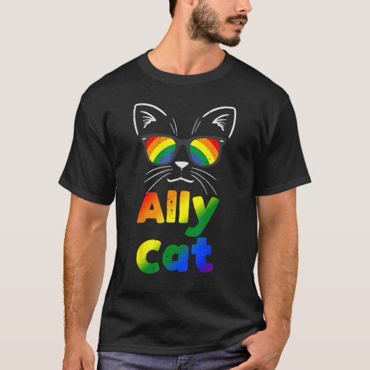 T-shirt Ally Cat Transgender Trans Pride Stuff Drapeau Tra (Devant)