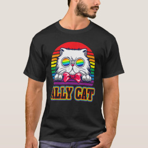 T-shirt Ally Chat Lgbt Gay Rainbow Pride Drapeau Garçons H