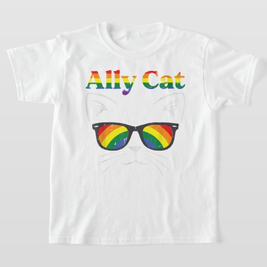 T-shirt Ally Chat Lunettes de soleil Gay Rainbow Pride Sou (Poser)