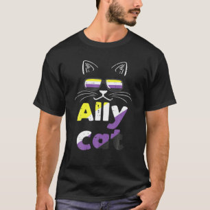 T-shirt Ally Chat Lunettes de soleil Non binaire Non Binar