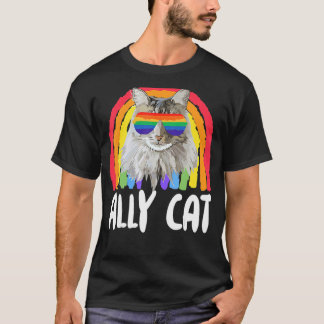 T-shirt Ally Chat Rainbow Lunettes de soleil Gay pride Kit