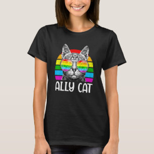 T-shirt Ally Chat Rainbow Lunettes de soleil Lgbt Gay prid