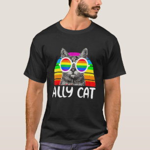 T-shirt Ally Chat Rainbow Lunettes de soleil Lgbt Gay prid