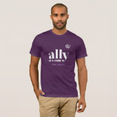 T-shirt Ally est un verbe - Logo blanc sur les mauviettes  (Devant entier)