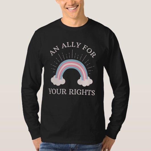 T-shirt Ally For Transgender Rights Rainbow Transgender Co (Devant)