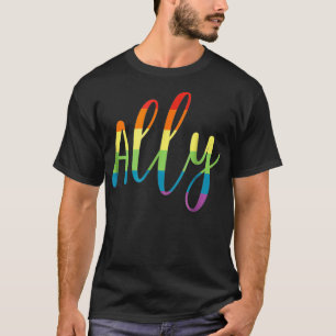 T-shirt Ally Gay pride soutien LGBTQ Égalité Rainbow Gif