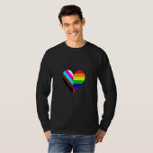T-shirt Ally Heart LGBTQ Rainbow Flag Gay Pride Graphics (Devant entier)